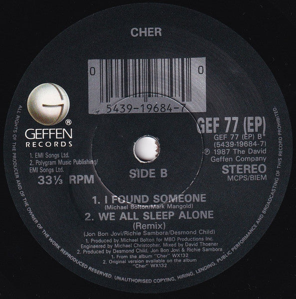 Cher - You Wouldn't Know Love - Used Vinyl Record 7" image 4