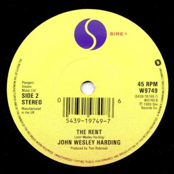 John Wesley Harding - Devil In Me - Used Vinyl Record 7" image 4