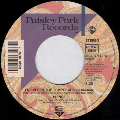 Prince - Thieves In The Temple - Used Vinyl Record 7" image 3