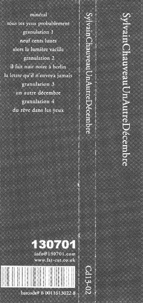 Sylvain Chauveau - Un Autre Decembre - Used CD image 3