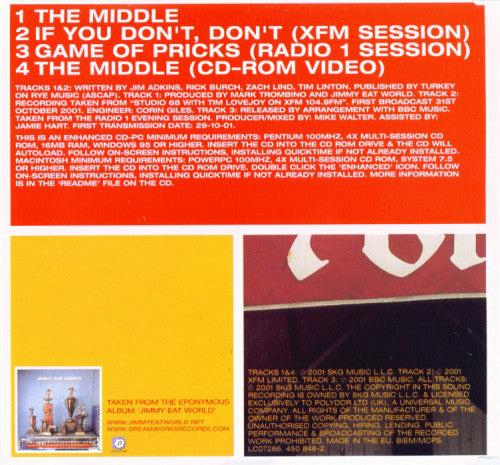 Jimmy Eat World - Middle - Used CD image 2