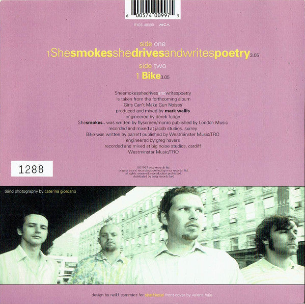 Flyscreen - Shesmokesshedrivesandwritespoetry - Used Vinyl Record 7" image 6