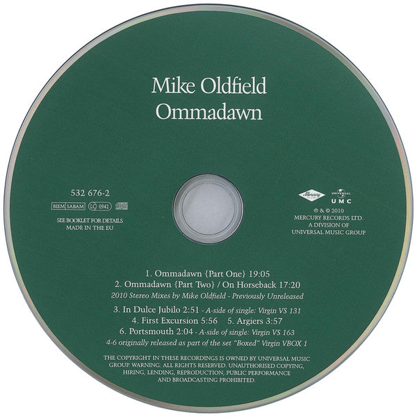 Mike Oldfield - Ommadawn - CD image 4