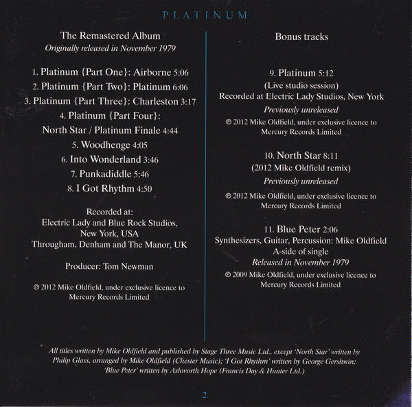 Mike Oldfield - Platinum - CD image 6