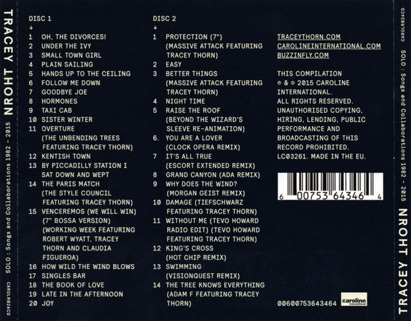 Tracey Thorn - Solo : Songs And Collaborations 1982 - 2015 - CD image 3