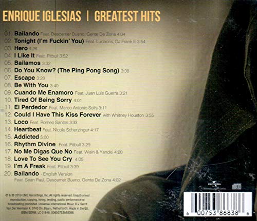 Enrique Iglesias - Greatest Hits - COMPACT DISC image 2
