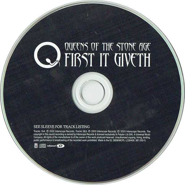 Queens Of The Stone - First It Giveth - Used CD image 3