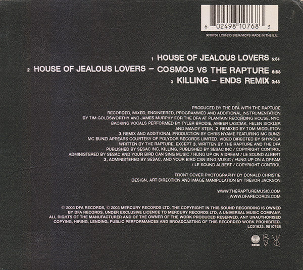 Rapture - House Of Jealous Lovers - Used CD image 3