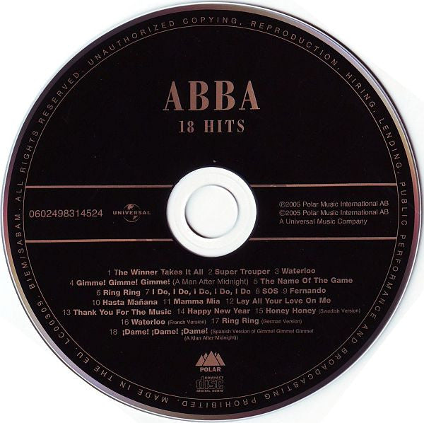 ABBA - 18 Hits - CD image 3