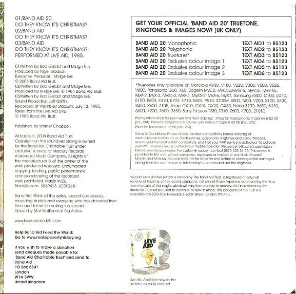 Band Aid 20 - Do They Know It's Christmas? - Used CD image 5