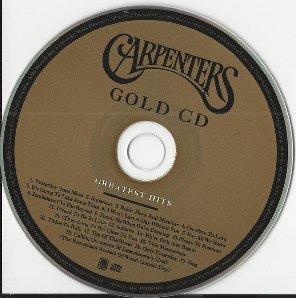 Carpenters - Gold: Greatest Hits - CD image 2