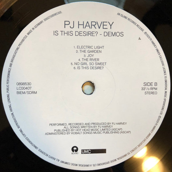 PJ Harvey - Is This Desire? - Demos - Vinyl Record 12 INCH RECORD image 4