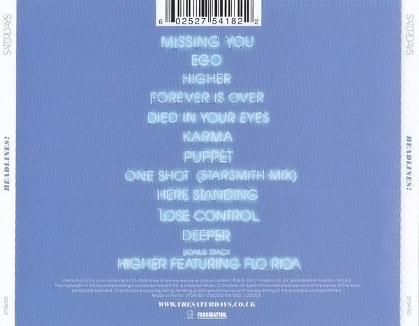 Saturdays - Headlines! - Used CD image 3