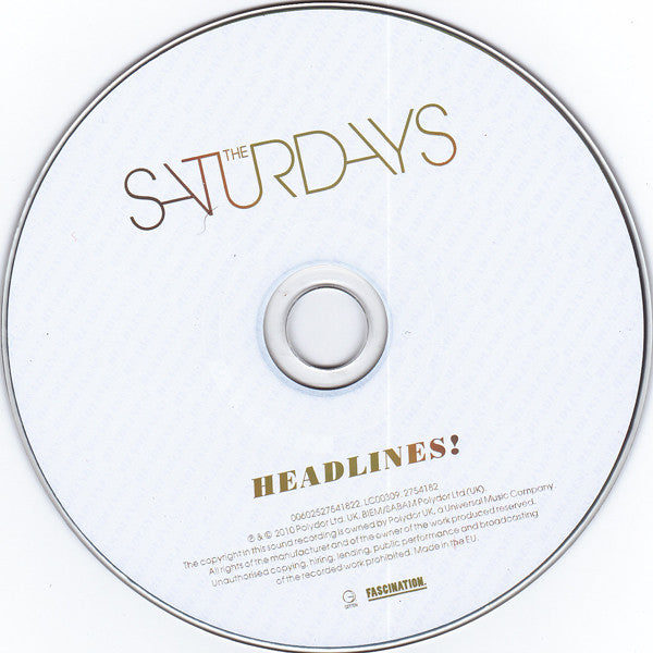Saturdays - Headlines! - Used CD image 5