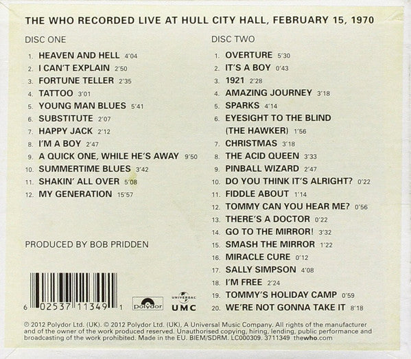 Who - Live At Hull 1970 - CD image 2