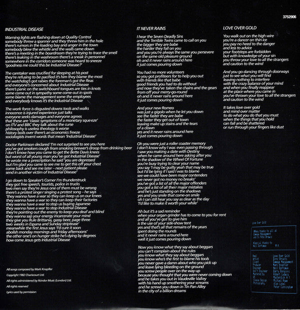 Dire Straits - Love Over Gold - Vinyl Record image 4
