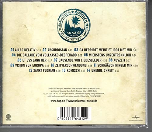 NIEDECKENS BAP - LEBENSLANGLICH - CD image 2