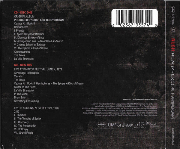 Rush - Hemispheres (40th Anniversary) - CD image 3