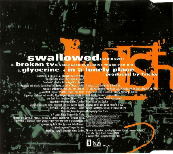 Bush - Swallowed - Used CD image 2