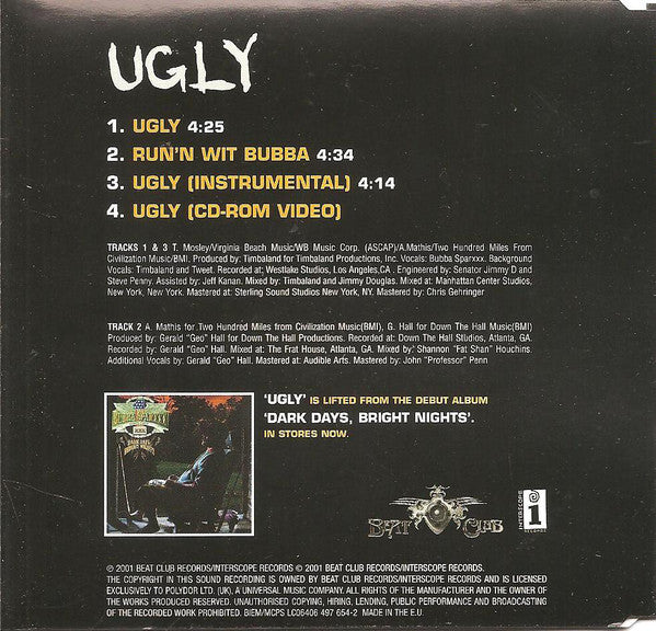 Bubba Sparxxx - Ugly - Used CD image 7