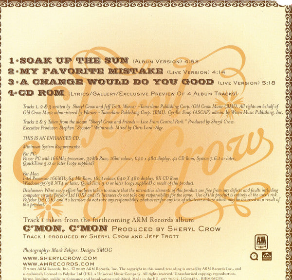 Sheryl Crow - Soak Up The Sun - Used CD image 8