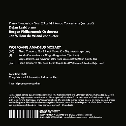 BERGEN PHILHARMONIC - Mozart: Piano Concertos Nos. 23 & 14 - CD image 2