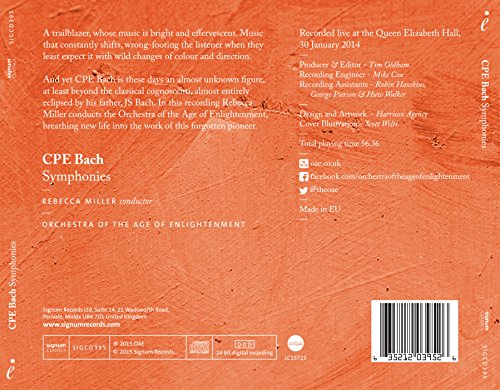 ORCHESTRA OF THE AGE - CPE BACH: SYMPHONIES - CD ALBUM image 2