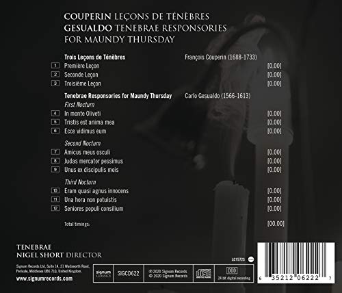 TENEBRAE - COUPERIN: LECONS DE TENEBRES GESUALDO: TENEB - CD ALBUM image 2