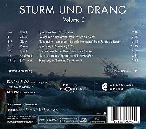 Sturm und Drang, Vol. 2: Haydn, Gluck, Vanhal, Myslivecek, JC Bach - C image 2