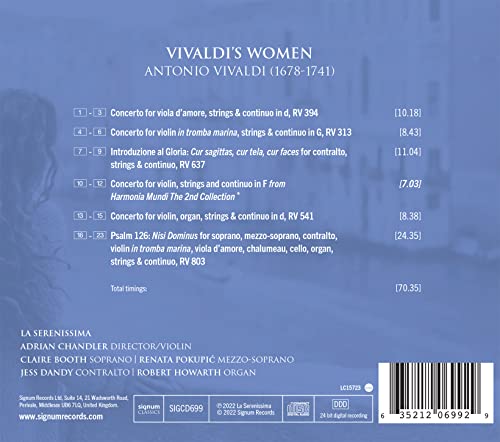 LA SERENISSIMA - VIVALDI'S WOMEN - CD ALBUM image 2