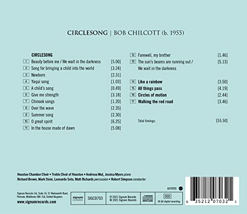 HOUSTON CHAMBER CHOI - CHILCOTT: CIRCLESONG - CD ALBUM image 2