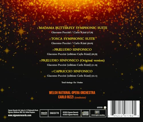 WELSH NATIONAL OPERA - PUCCINI: SYMPHONIC SUITES - CD ALBUM image 2