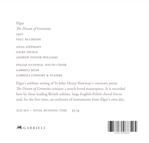 GABRIELI CONSORT - EDWARD ELGAR: THE DREAM OF GERONTIUS - CD image 2