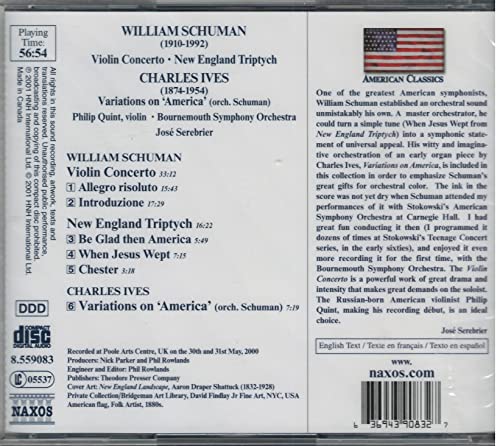 William Schuman - Violin Concerto • New England Triptych • Variat image 2