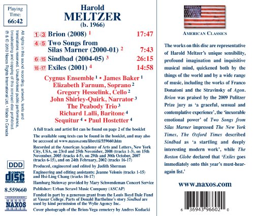 PEABODY TRIO:CYGNUS - MELTZER:EXILES - CD image 2