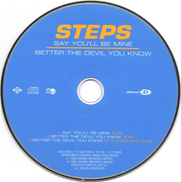 Steps - Say You'll Be Mine / Better The Devil You Know - Used CD image 5