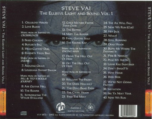 STEVE VAI - Elusive Light And Sound - Vol. 1 - CD image 2