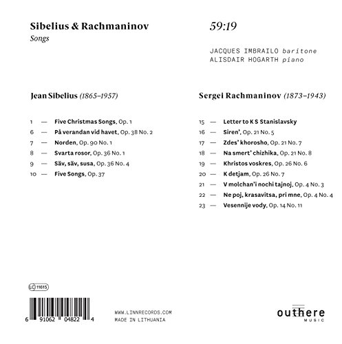 Jacques Imbrailo - Sibelius & Rachmaninov: Songs - CD image 2