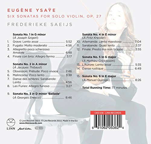 Eugene Ysaÿe - Eugène Ysaÿe: Six Sonatas for Solo Violin Op. 27 - CD image 2