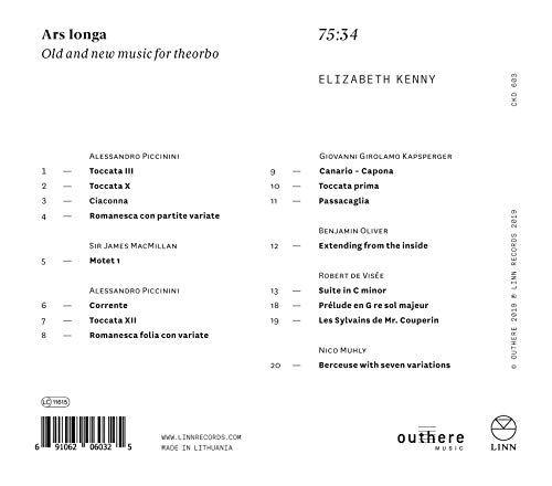 Alessandro Piccinini - Elizabeth Kenny: Ars Longa - CD image 2