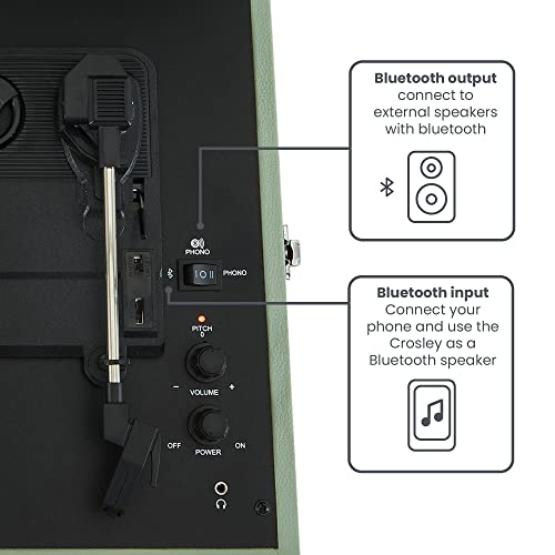 CROSLEY - Voyager Portable Turntable  (Sage)- Now With Bluetooth Out - image 4