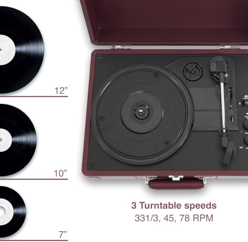 CROSLEY - Cruiser Plus Deluxe Portable Turntable (Burgundy)- Now With image 4