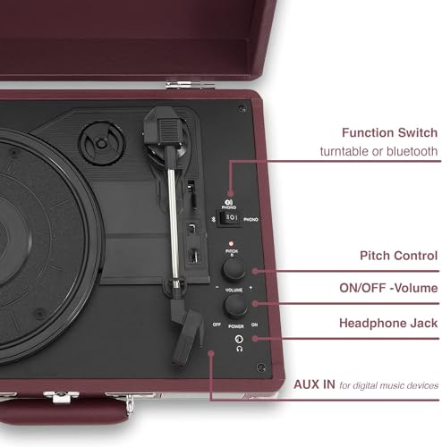 CROSLEY - Cruiser Plus Deluxe Portable Turntable (Burgundy)- Now With image 7