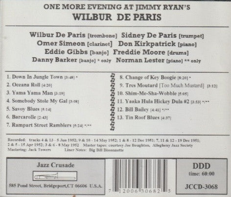 Wilbur De Paris - One More Evening at Jimmy Ryans - CD image 2