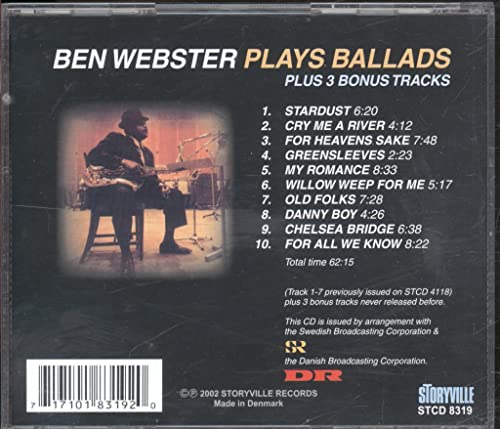 WEBSTER BEN - PLAYS BALLADS - CD image 2