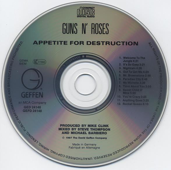 Guns N' Roses - Appetite For Destruction - Used CD image 3