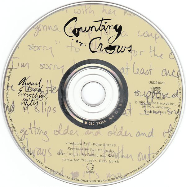 Counting Crows - August And Everything After - Used CD image 3