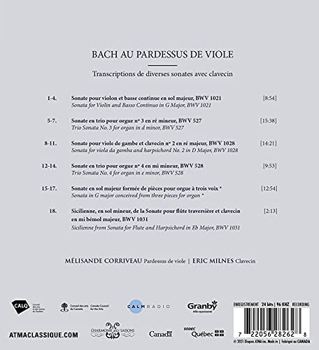 Bach Au Pardessus De Viole - CD image 2