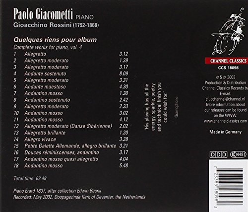 Gioachino Rossini - Complete Works for Piano Vol. 4 (Giacometti) - CD image 2
