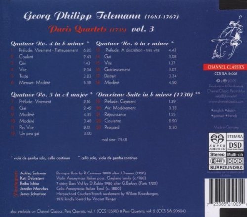 Georg Philipp Telema - Paris Quartets, Vol. 3 · Florilegium - CD image 2